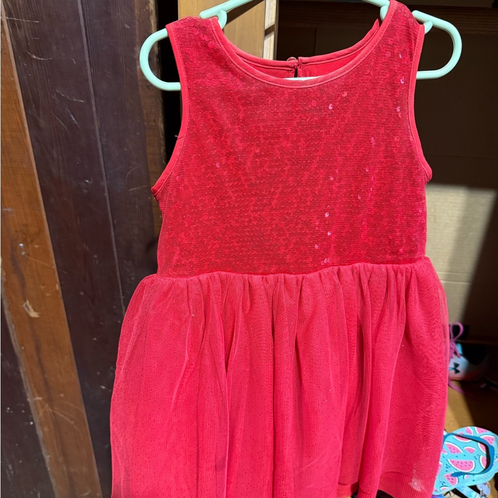 Girls red sequin dress